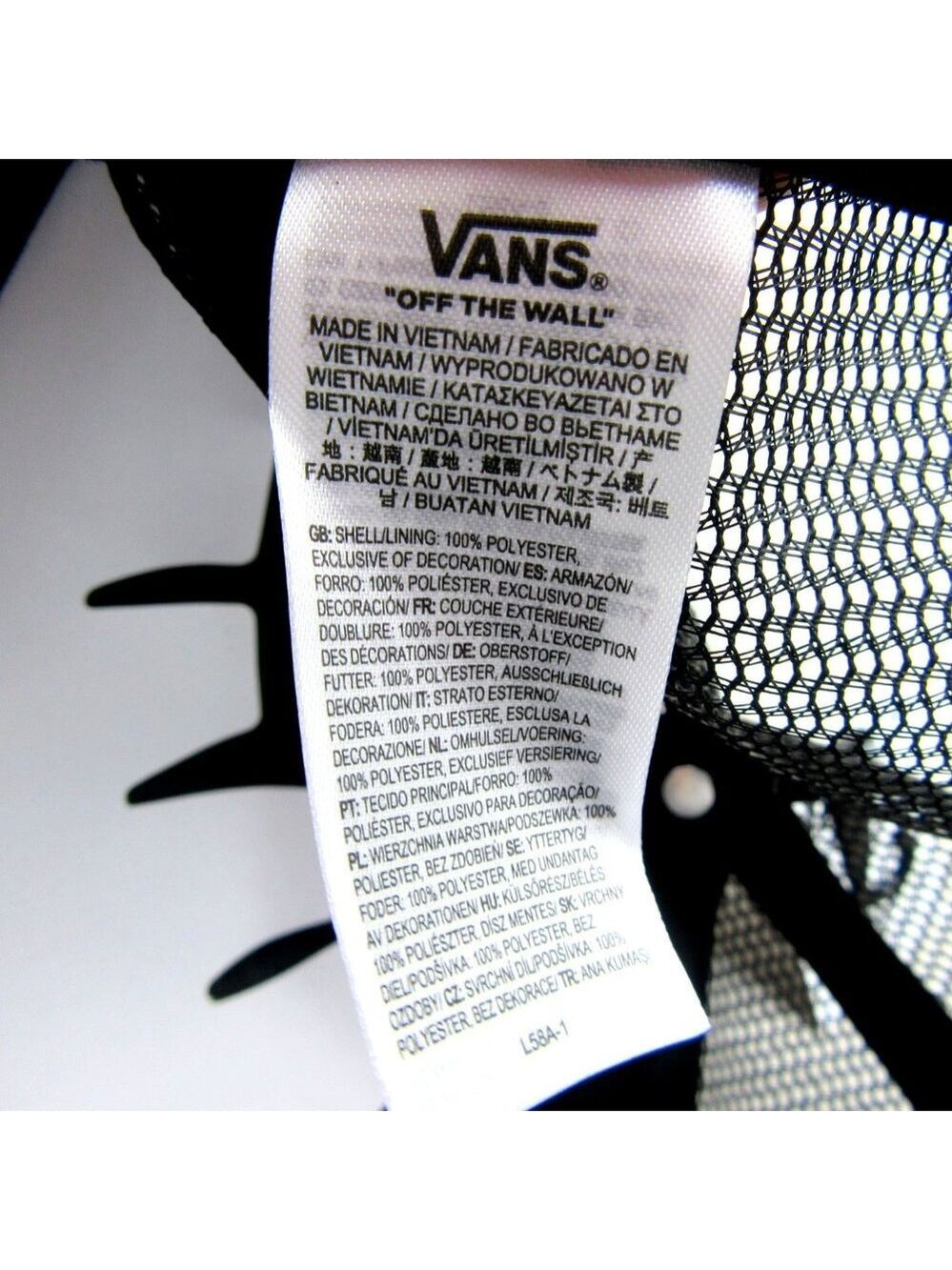 Vans Off The Wall Black Grey Skull Trucker Hat Snapback OS NEW - Picture 11 of 11